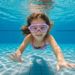 Blumi Swimming Goggles blue and pink kids swim goggles product photo