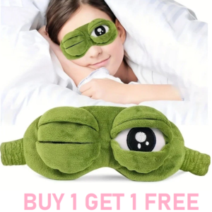3D Funny Frog Sleep Mask, Cute Animal Sleeping Eye Mask for Kids Adults, Soft Blackout Travel Gift